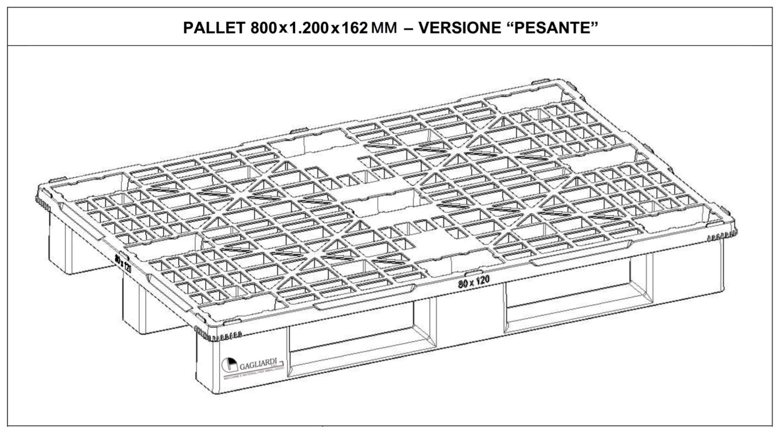 Pallet in plastica riciclata cm 80x120 confezione da 6 pezzi - immagine 3
